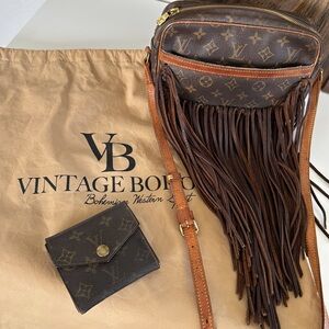 Vintage Boho LV refurbished purse with Leather Fringe
